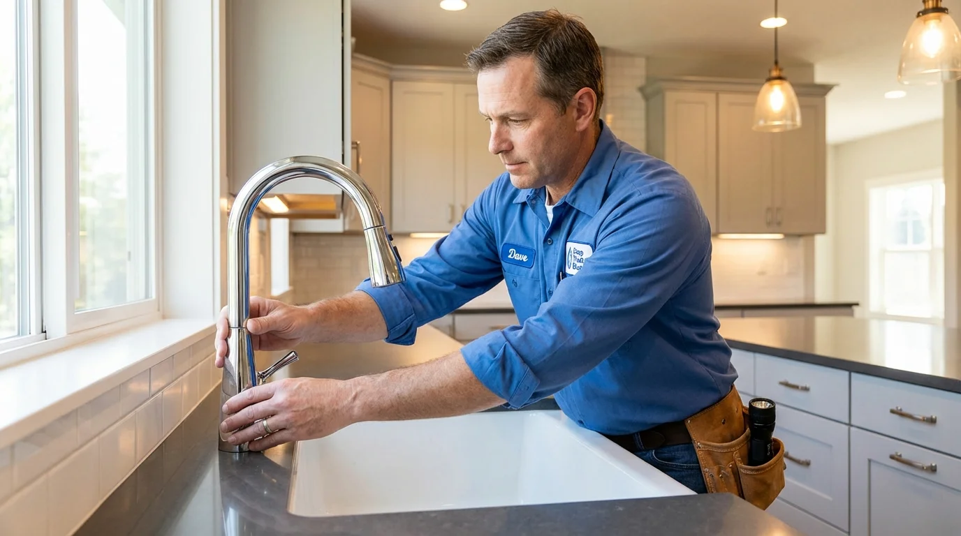 Kitchen faucet installation by Johns Plumbing LLC in Evergreen Park