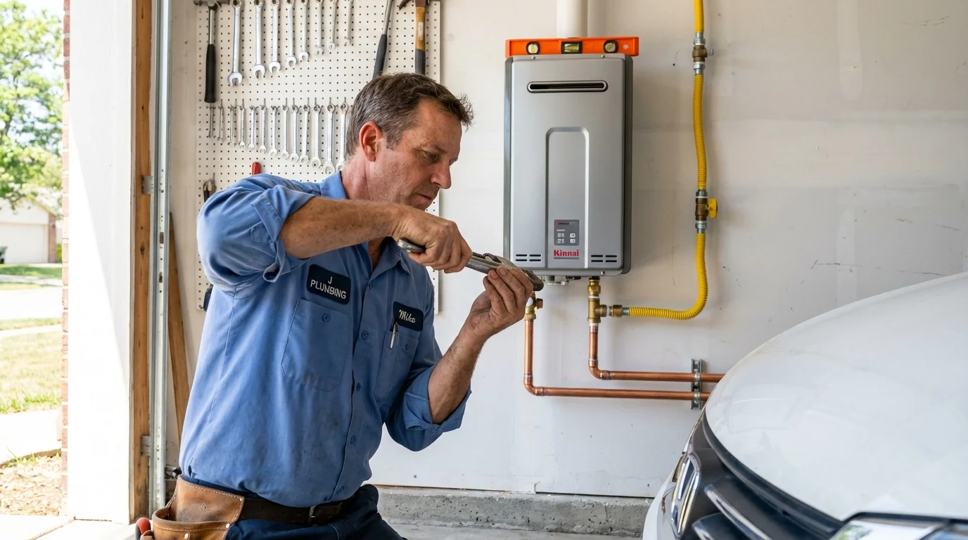 Tankless water heater installation by a Johns Plumbing LLC plumber in Evergreen Park